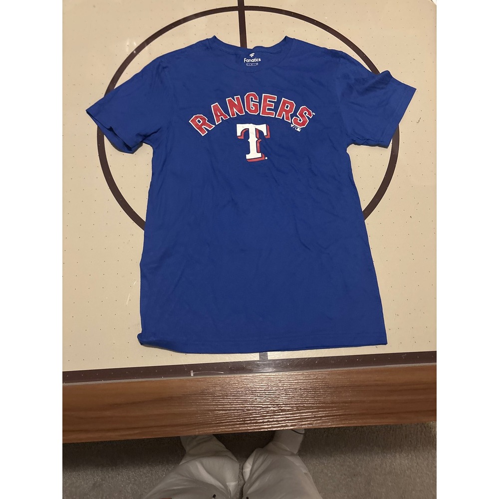 1315 Fanatics Texas Rangers MLB Morgan K 13 Blue Graphic T-Shirt Mens Small
